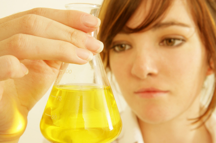 Chemist with Erlenmeyer